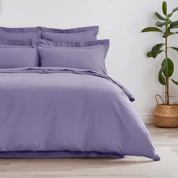 Plain Duvet Cover with Non Iron - Purple, Cotton