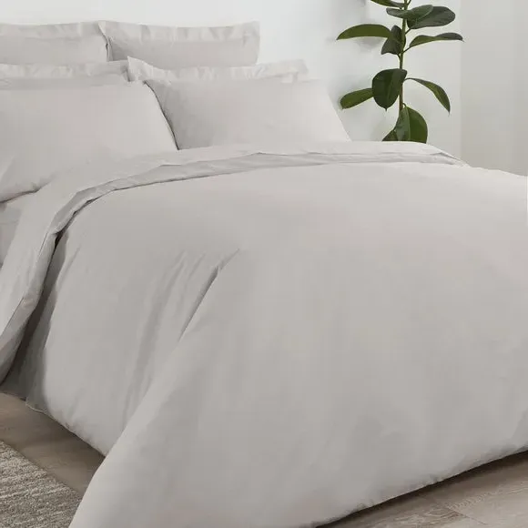 Plain Duvet Cover with Non Iron - Silver, Cotton