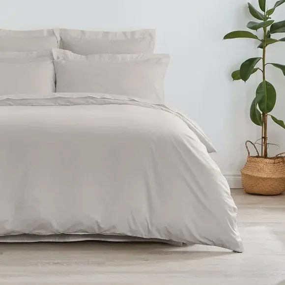 Plain Duvet Cover with Non Iron - Silver, Cotton image