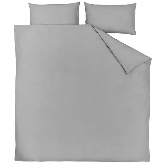 Plain Duvet Cover with Non Iron - Slate, Cotton