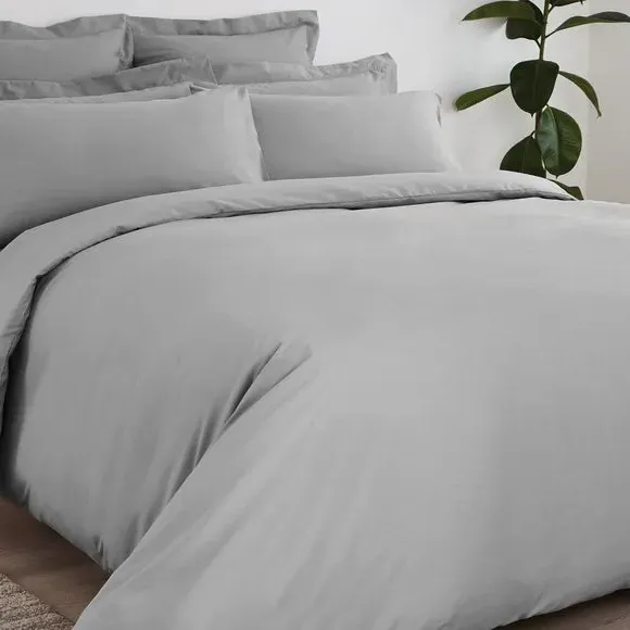 Plain Duvet Cover with Non Iron - Slate, Cotton