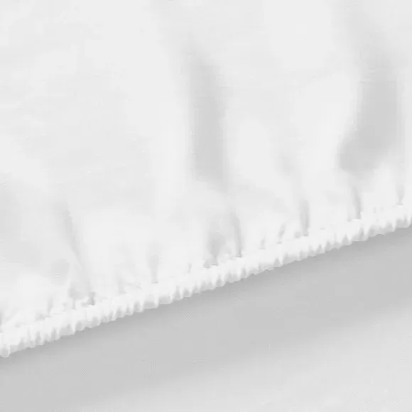 Plain Fitted Sheet - White, Microfibre