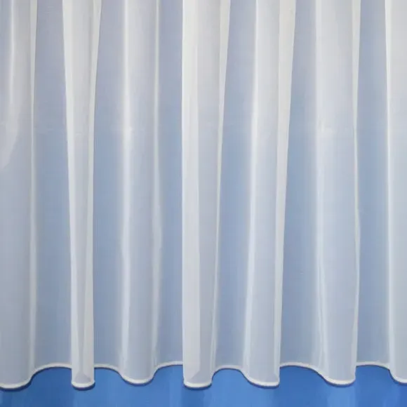 Plain Net Curtain Fabric by Metre - White, Lace