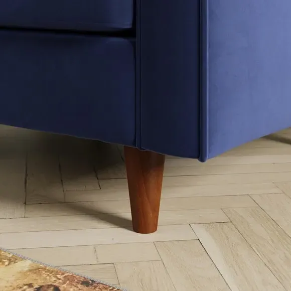 Plain Velvet Armchair - Indigo, Velvet