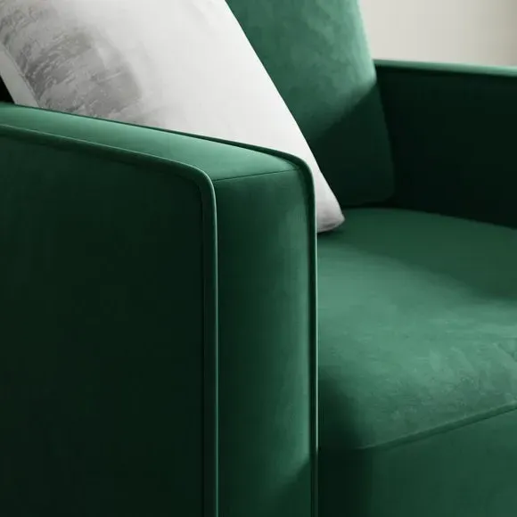Plain Velvet Armchair - Racing Green, Velvet