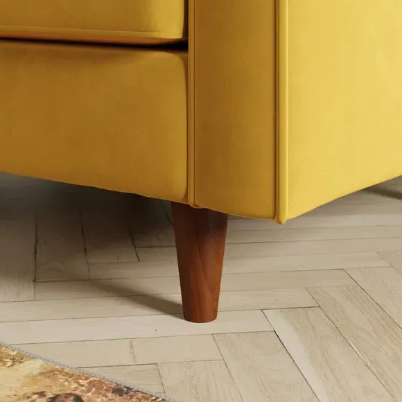 Plain Velvet Armchair - Yellow, Velvet