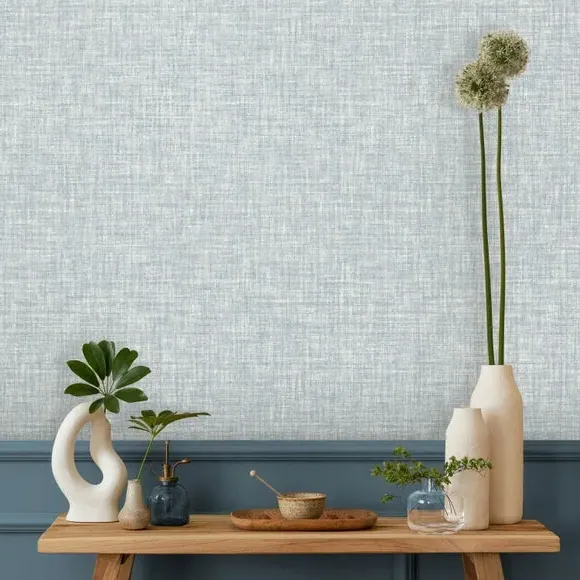Plain Wallpaper with Pearlescent Highlights - Blue
