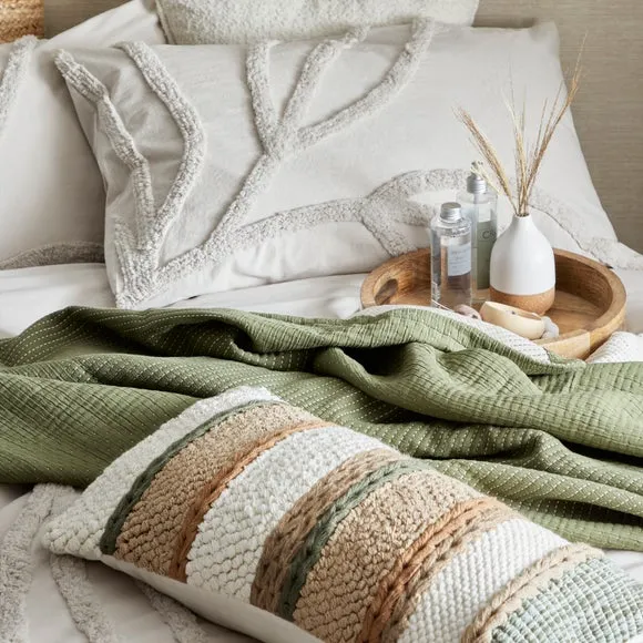 Plaited Cushion - Natural, Cotton Jute