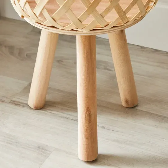 Plant Pot Stand with Storage - Natural, Bamboo