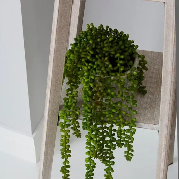 Plant Stand Floor Lamp with Shelves - Grey, Wood