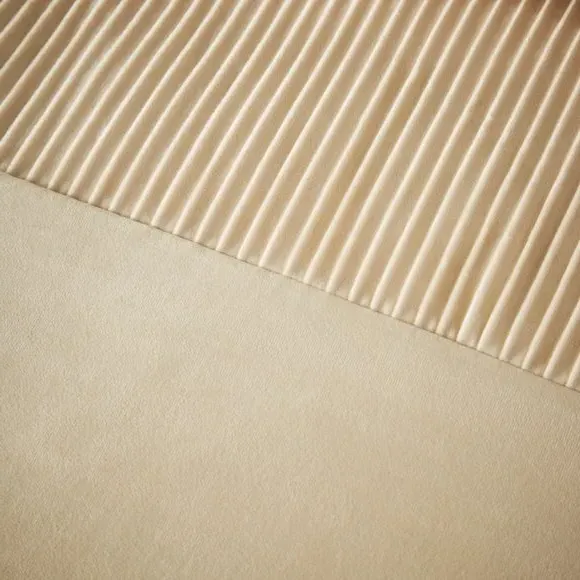 Pleated Duvet Cover Set - Champagne, Velvet