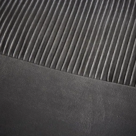Pleated Duvet Cover Set - Charcoal, Velvet