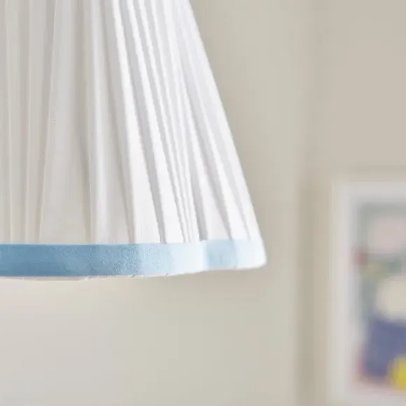 Pleated Lamp Shade with Fan Design - Duck Egg