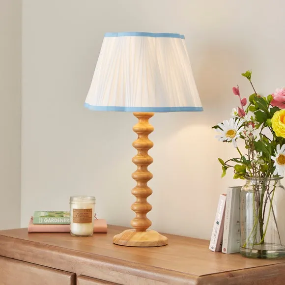 Pleated Lamp Shade with Fan Design - Duck Egg