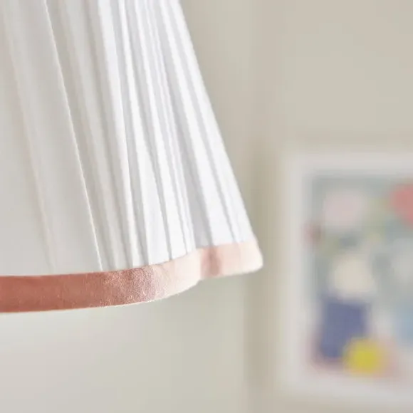 Pleated Lamp Shade with Fan Design - Pink