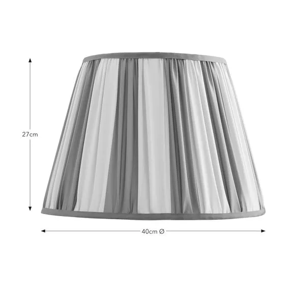 Pleated Lamp Shade with Stripes - Green