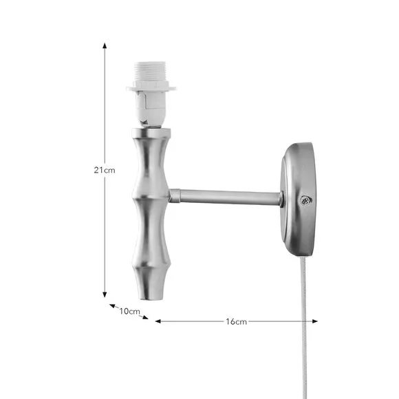 Plug-In Wall Light Bamboo Design - Gold, Metal