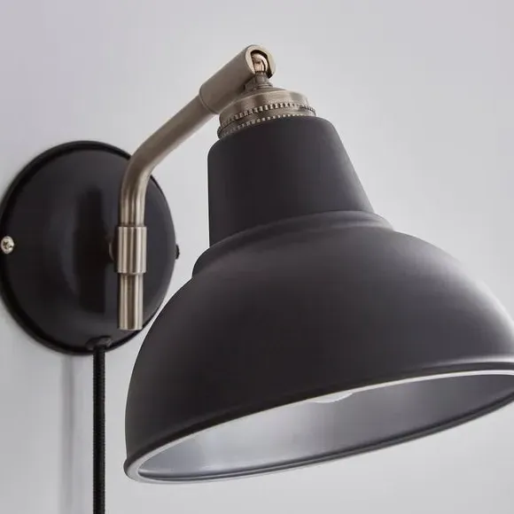 Plug-In Wall Light - Black, Metal