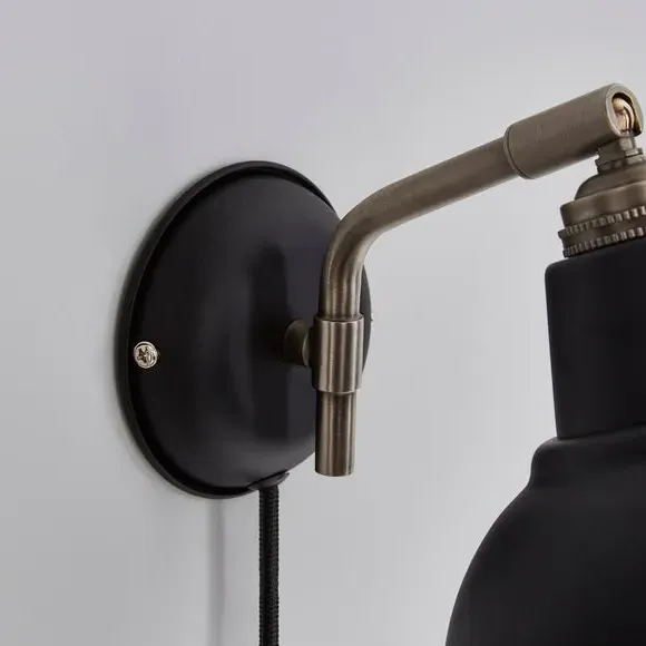 Plug-In Wall Light - Black, Metal