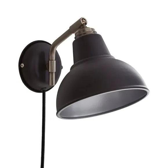 Plug-In Wall Light - Black, Metal