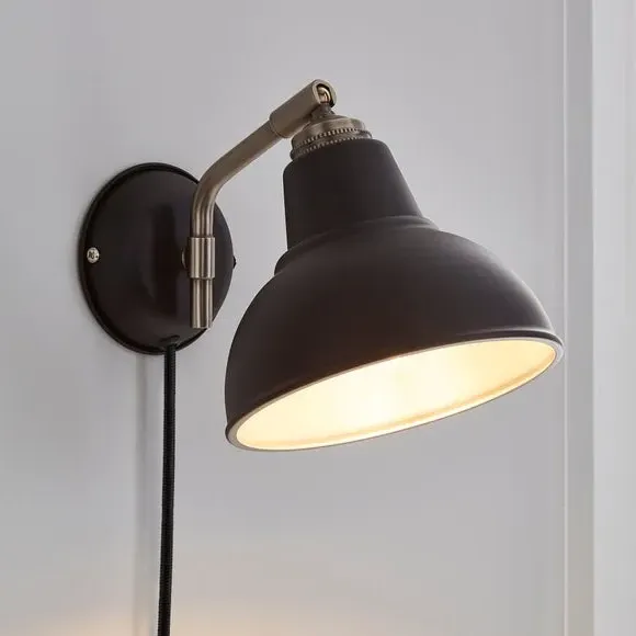 Plug-In Wall Light - Black, Metal image