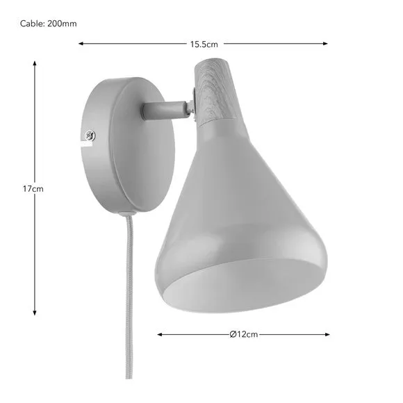 Plug In Wall Light - Blue, Metal