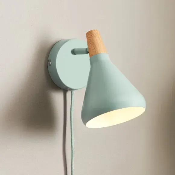 Plug In Wall Light - Blue, Metal image