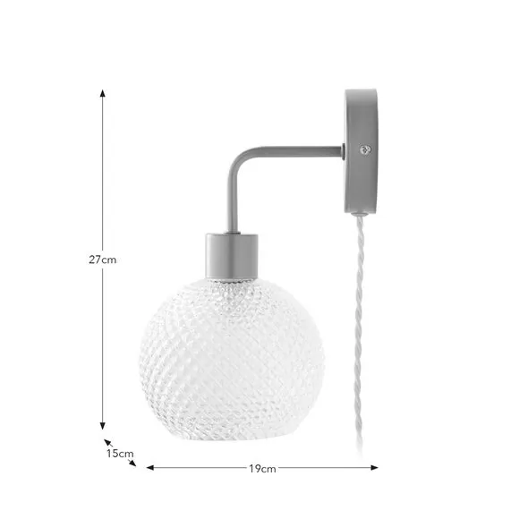 Plug-In Wall Light - Clear, Gold Finish