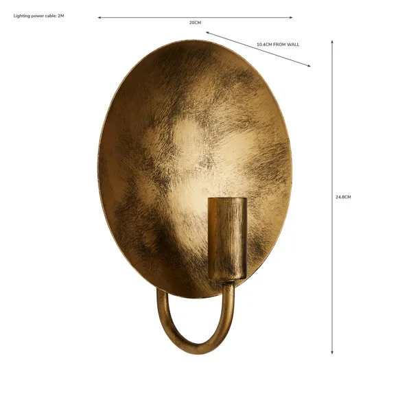 Plug-In Wall Light - Gold, Brushed Metal