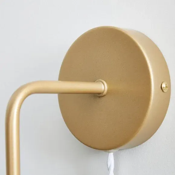 Plug-In Wall Light - Green, Gold Finish