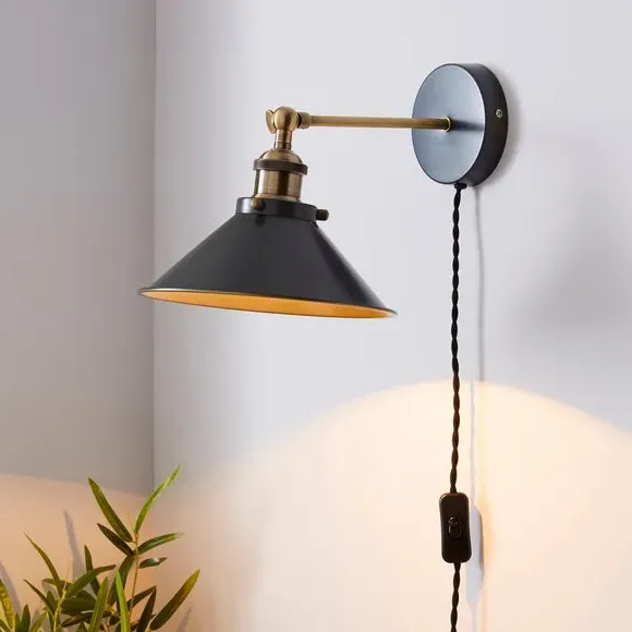 Plug-In Wall Light Industrial Style - Grey image