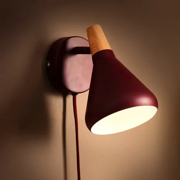 Plug In Wall Light - Mulberry, Metal