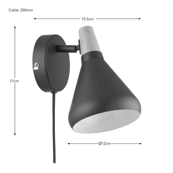 Plug In Wall Light - Mulberry, Metal