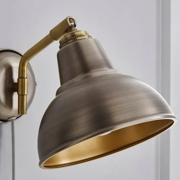 Plug-In Wall Light - Pewter, Metal
