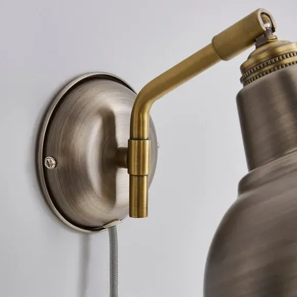 Plug-In Wall Light - Pewter, Metal