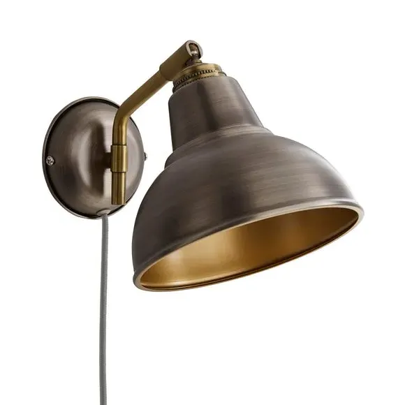 Plug-In Wall Light - Pewter, Metal