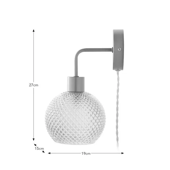 Plug-In Wall Light - Pink, Gold Finish