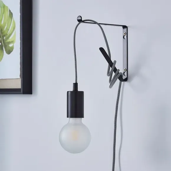 Plug-in Wall Light Set with Flex - Black