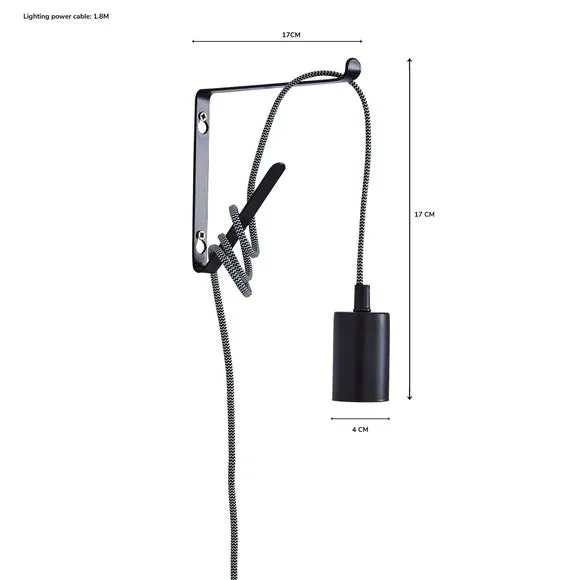 Plug-in Wall Light Set with Flex - Black