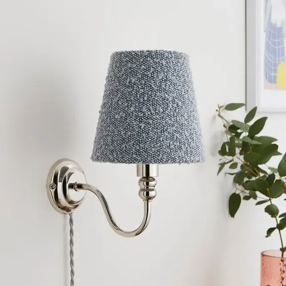 Plug-In Wall Light with Curved Arm - Light Grey