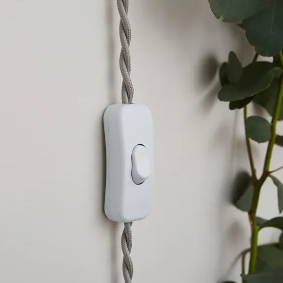 Plug-In Wall Light with Curved Arm - Light Grey