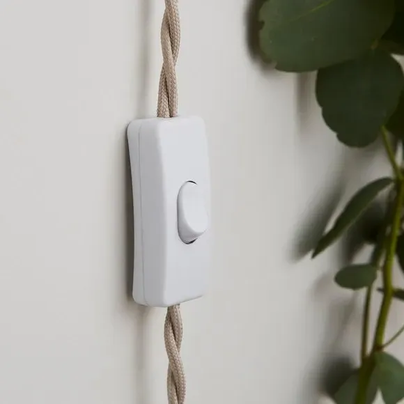 Plug-In Wall Light with Curved Arm - Off-White