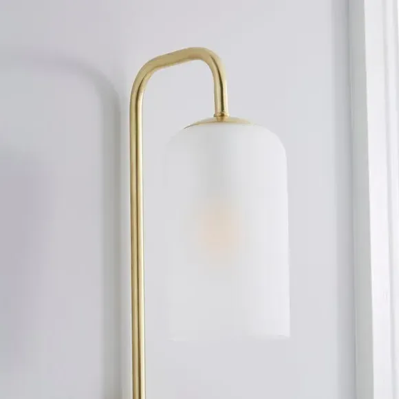 Plug-In Wall Light with Glass Shade - Gold