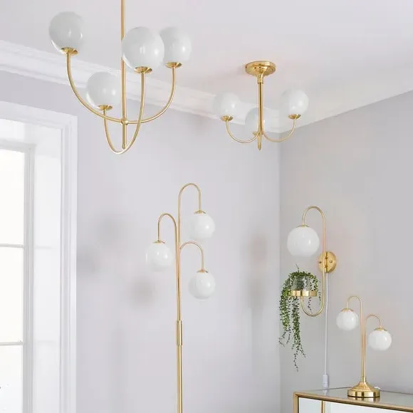 Plug-In Wall Light with Shelf - White, Gold