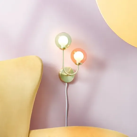 Plug-In Wall Light with Switch - Gold, Metal image