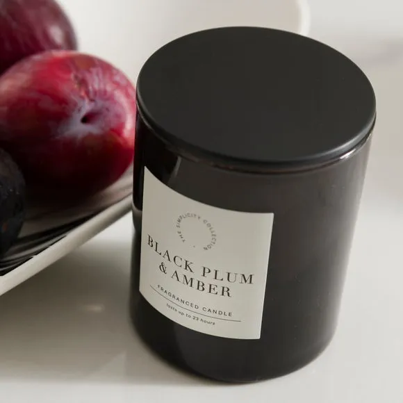 Plum & Patchouli Candle - Black, Glass