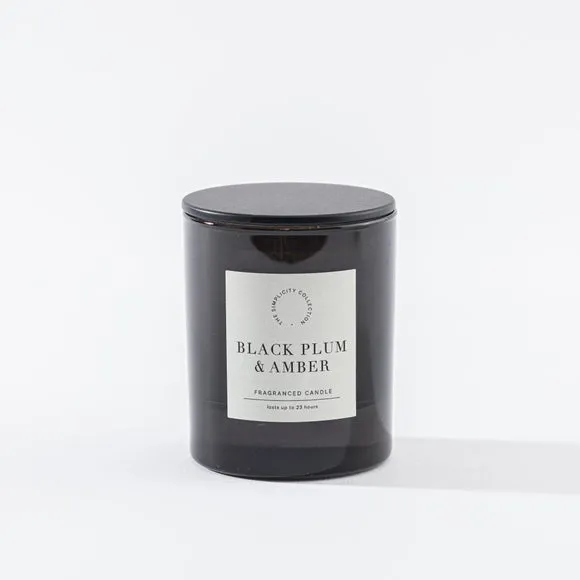 Plum & Patchouli Candle - Black, Glass