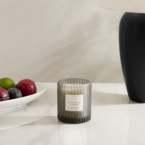Plum & Patchouli Candle - Black, Glass