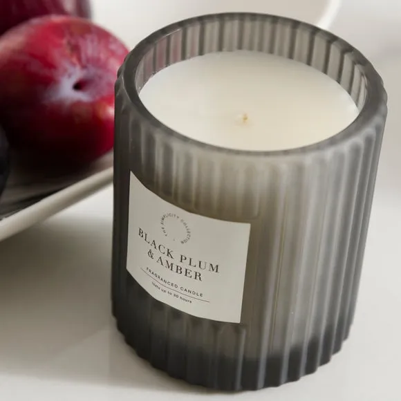 Plum & Patchouli Candle - Black, Glass