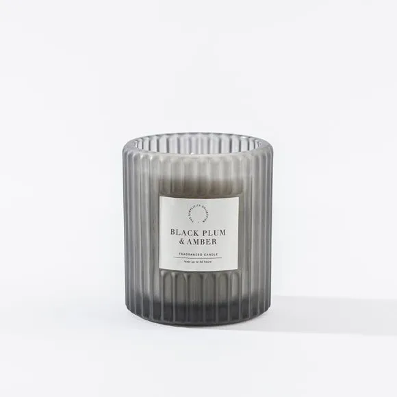 Plum & Patchouli Candle - Black, Glass